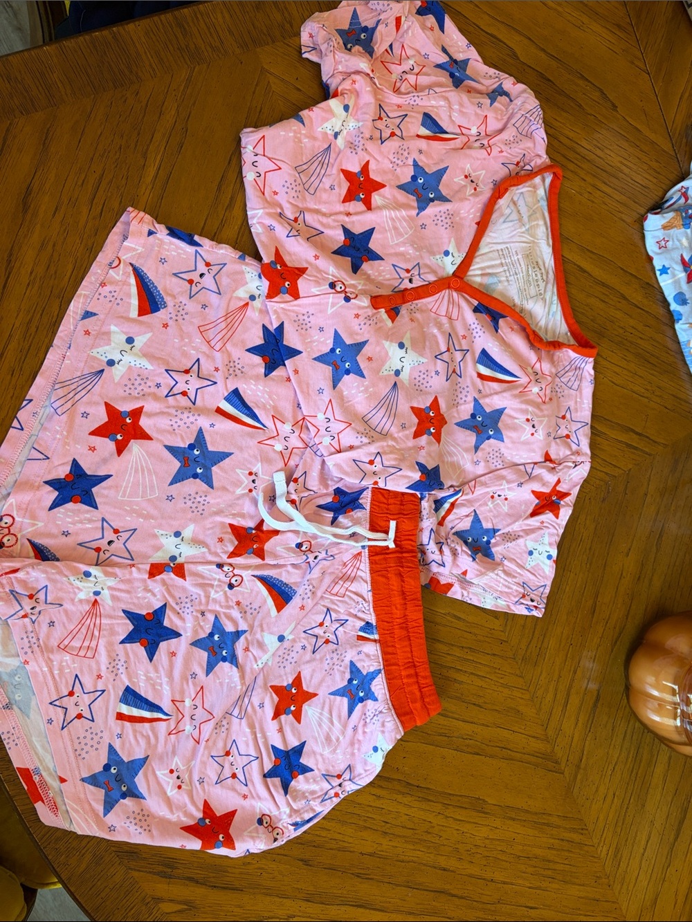 Little Sleepies Pink Star-Print Short Sleeve Pajama Set